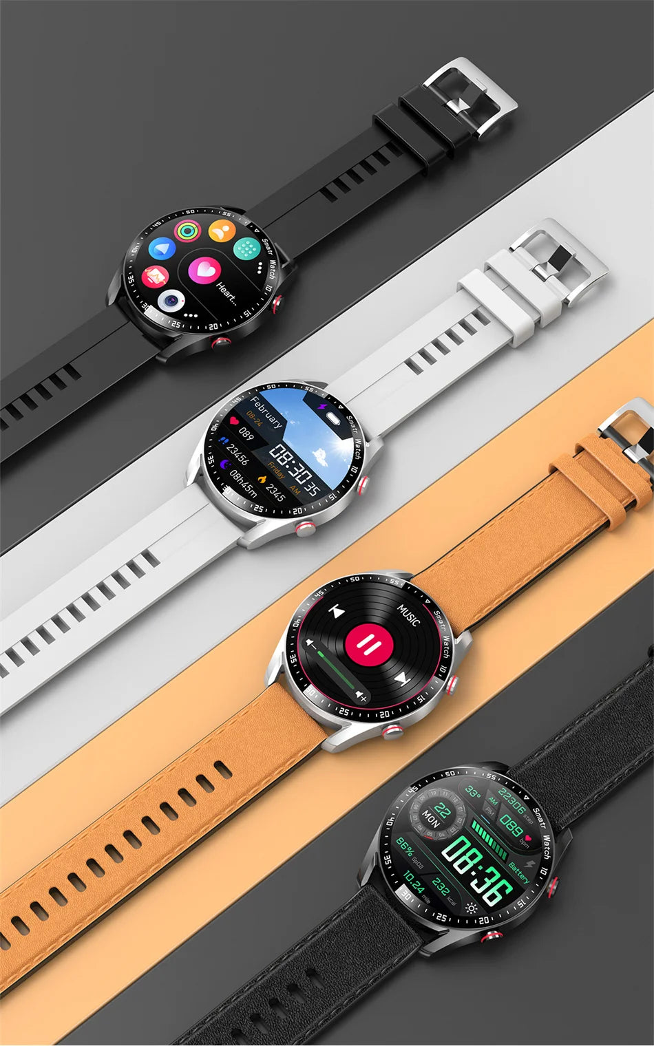 2026 New For Watch GT Series Smart Watch Men Women ECG+PPG HD Screen BT Call GPS Tracker Heart Rate IP68 Waterproof SmartWatch