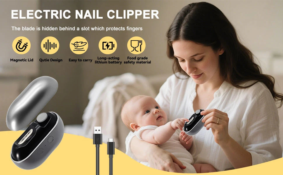 Electric Nail Clippers Automatic Toe Nail Clippers for Thick Toenails Seniors Smart Toenail Clippers with Led Light Nail Trimmer