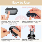 Electric Nail Clippers Automatic Toe Nail Clippers for Thick Toenails Seniors Smart Toenail Clippers with Led Light Nail Trimmer