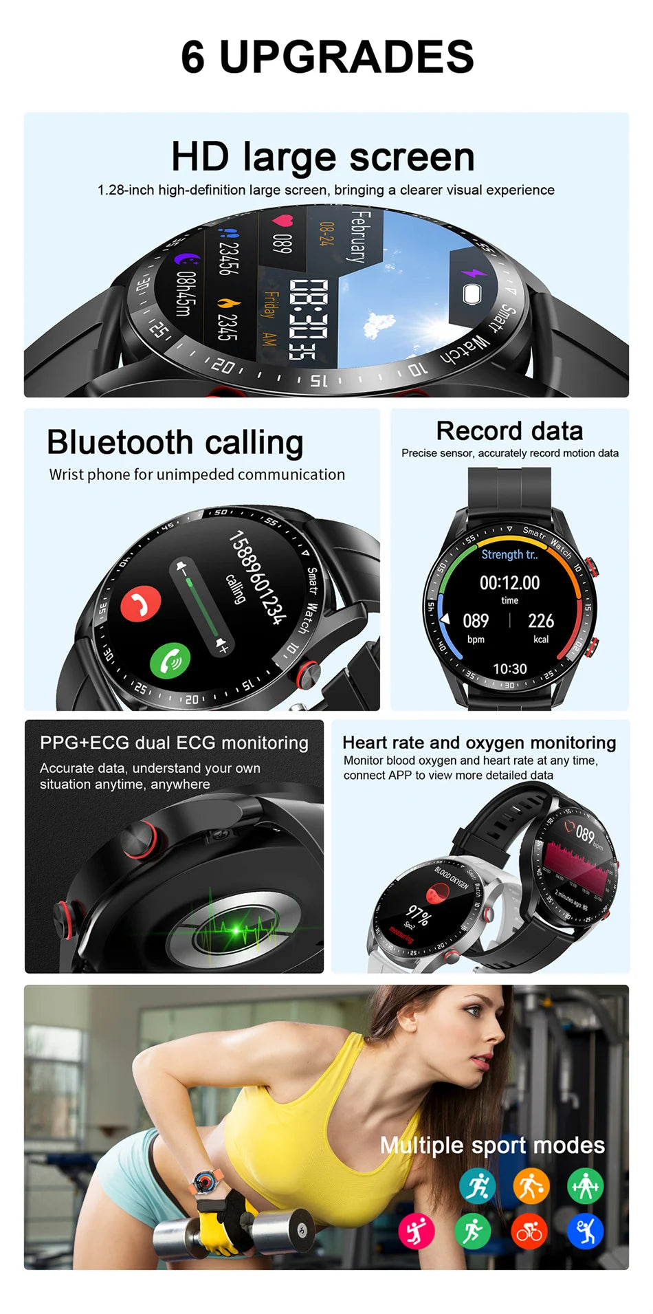 2026 New For Watch GT Series Smart Watch Men Women ECG+PPG HD Screen BT Call GPS Tracker Heart Rate IP68 Waterproof SmartWatch