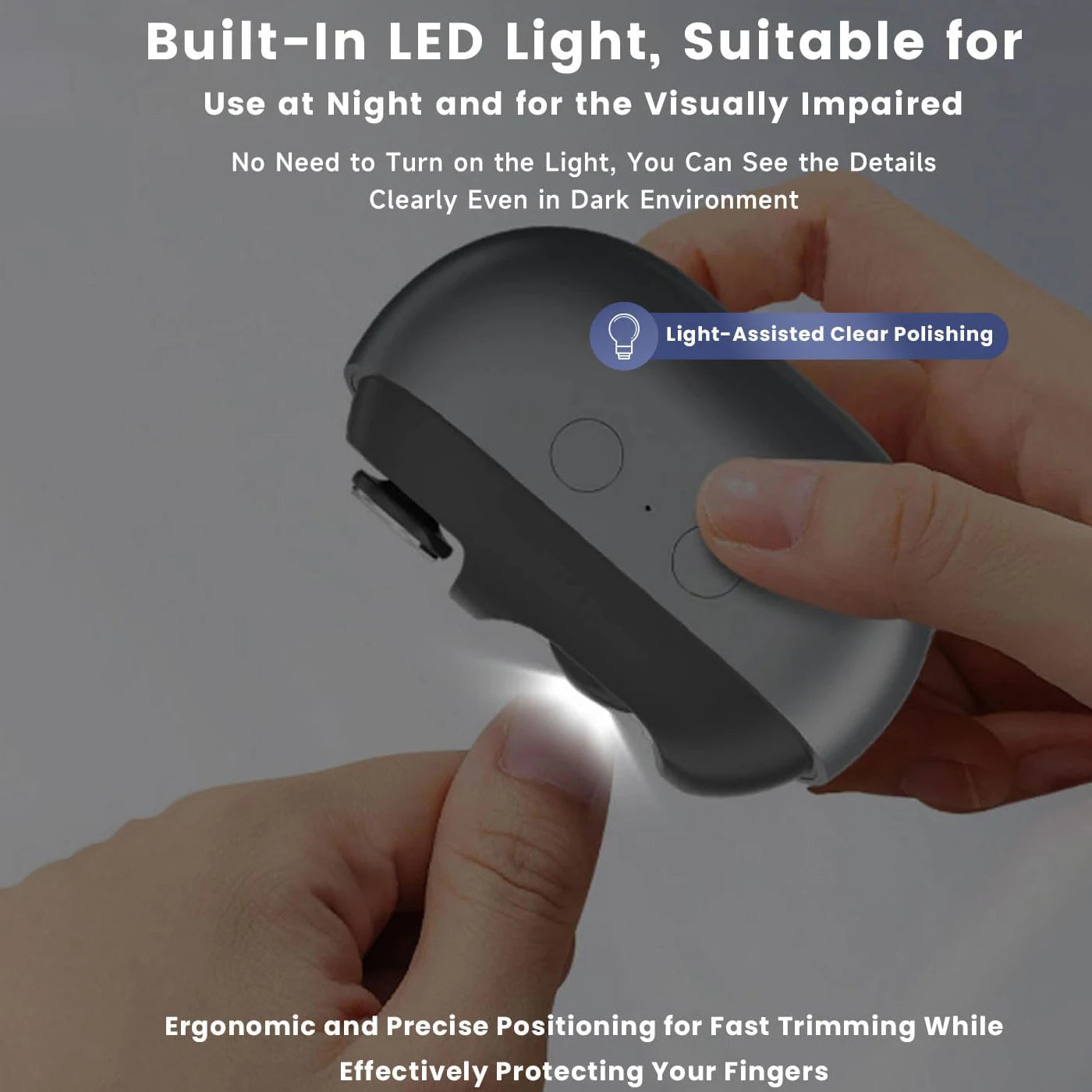Electric Nail Clippers Automatic Toe Nail Clippers for Thick Toenails Seniors Smart Toenail Clippers with Led Light Nail Trimmer